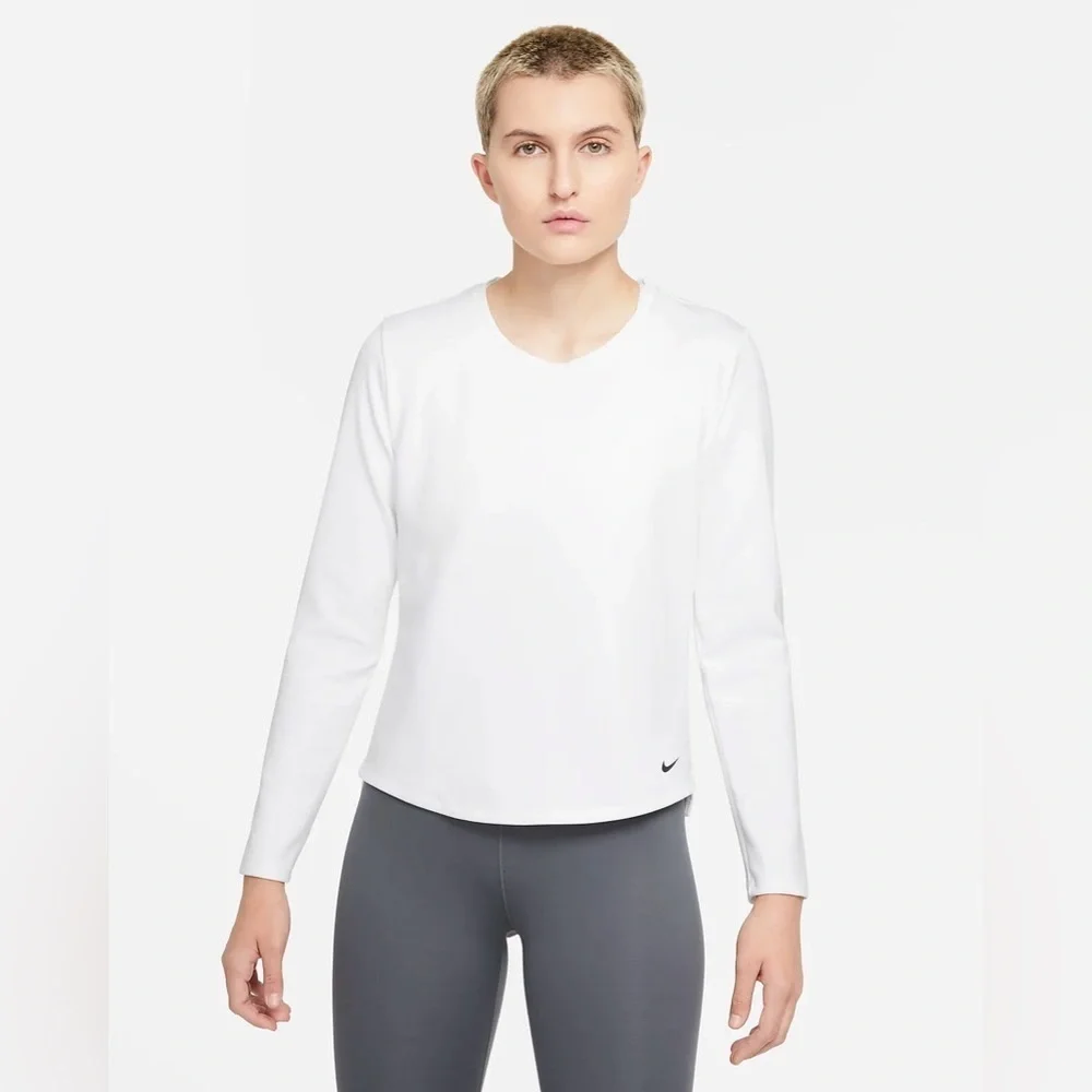 Nike comfy long sleeved white top size medium
